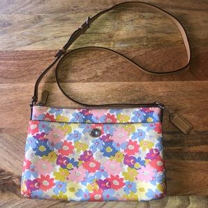 COACH Floral Zip Top Crossbody